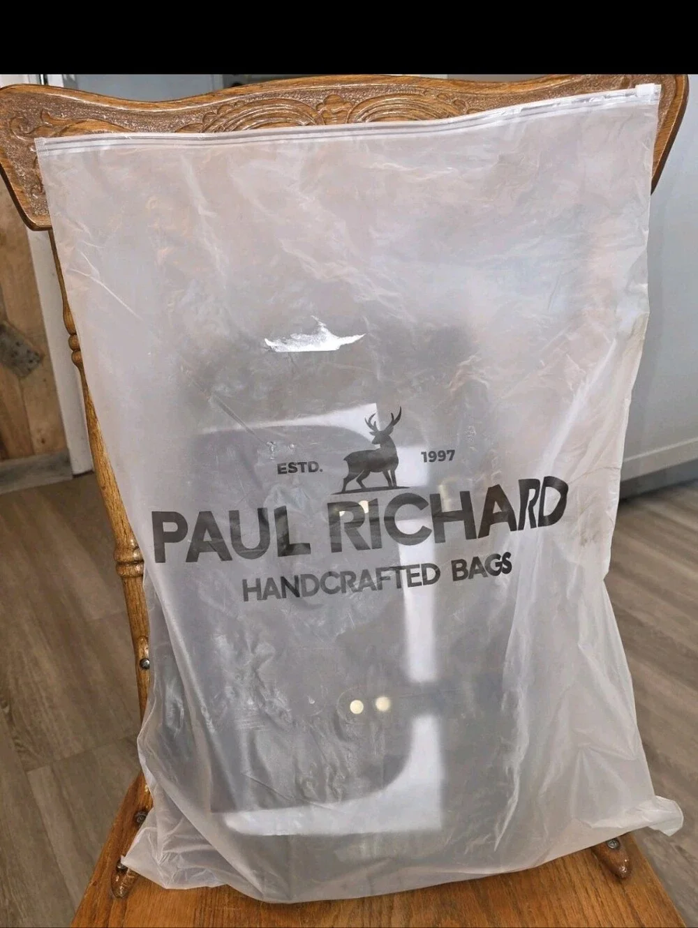 Paul richard handcrafted backpack, waxed canvas and leather